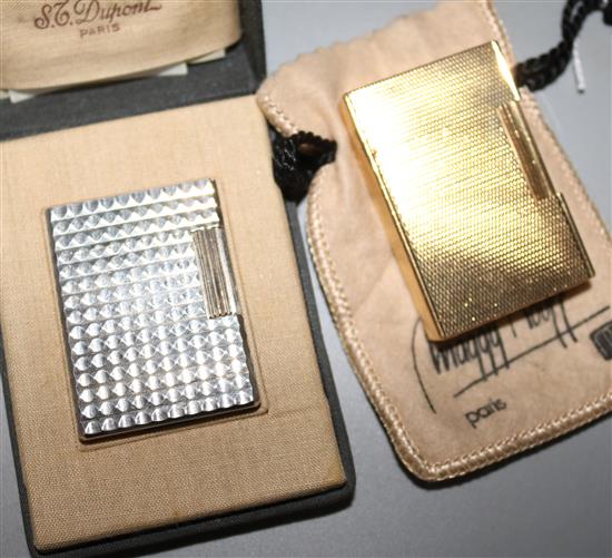 Two Dupont lighters, one cased.